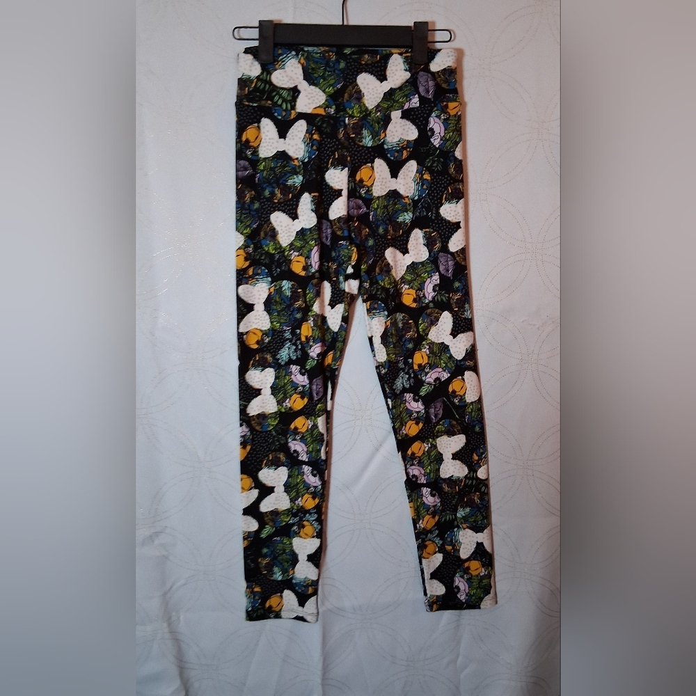 LuLaRoe Disney Women's Leggings with White and Multicolor Design Very Cute
